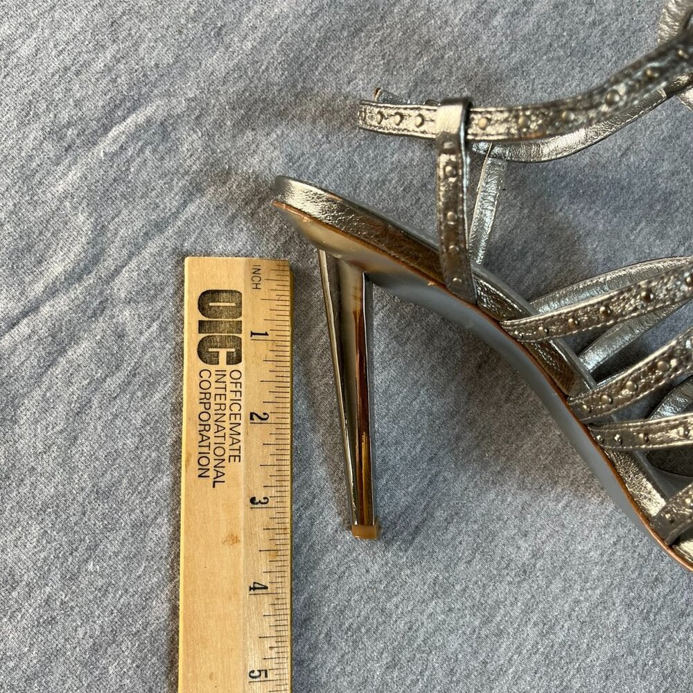 Via Spiga Silver Leather Strappy Sandals.  Size 7 - Picture 10 of 13